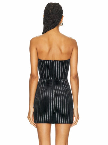 Striped Crystal Mini Dress-Modern Baby Las Vegas