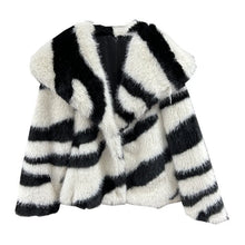 Load image into Gallery viewer, Short Zebra Print Fur Coat
