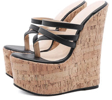 Load image into Gallery viewer, Multi-Cross Strap Wedge Sandals
