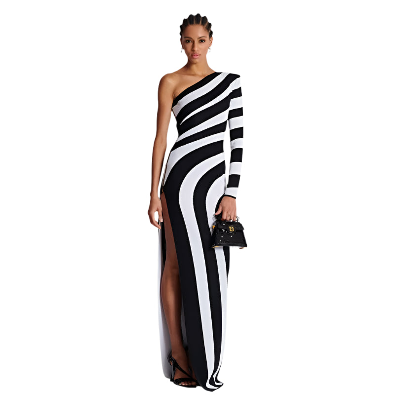 Striped Shoulder Dress-Modern Baby Las Vegas