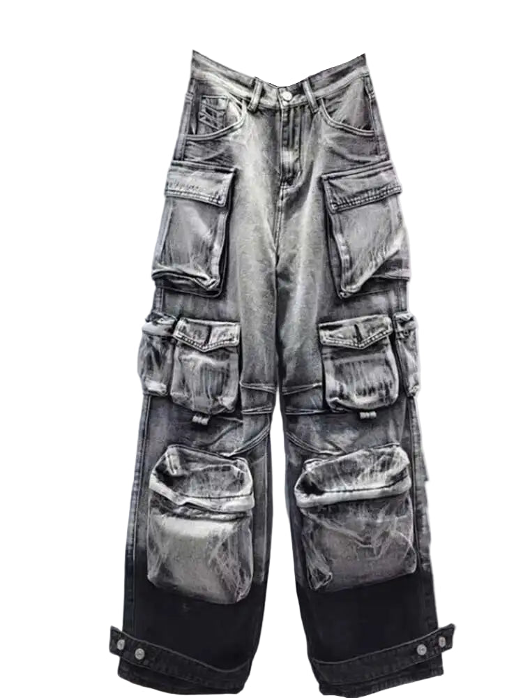 Gradient Multi-Pocket Denim Jeans-Modern Baby Las Vegas
