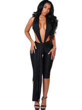 Load image into Gallery viewer, Patch Halter Sash Jumpsuit

