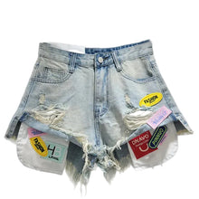 Load image into Gallery viewer, Pop Out Patch Denim Shorts
