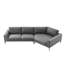 Load image into Gallery viewer, Gray Leather Corner Sectional Sofa
