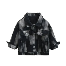 Load image into Gallery viewer, Brush Print Denim Jacket
