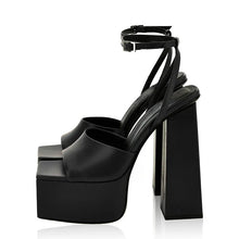 Load image into Gallery viewer, Square-Toe Thick Sole Platform Sandals
