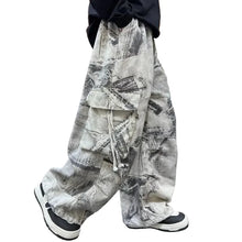 Load image into Gallery viewer, Wide leg 3D Print Cargo Pants
