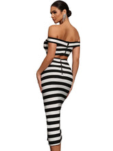 Load image into Gallery viewer, Striped Pencil Skirt Set

