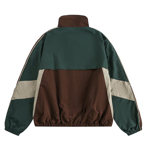 Vintage Patchwork Windbreaker Jacket