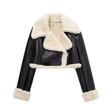Load image into Gallery viewer, Leather Fur Buckle Jacket
