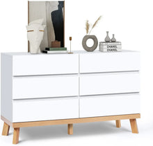 Load image into Gallery viewer, White And Light Wood Dresser
