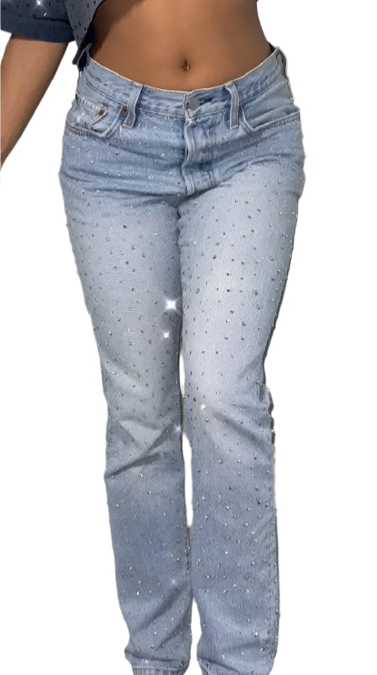 Rhinestone Denim Jeans