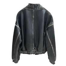 Load image into Gallery viewer, Distressed Leather Crystal Jacket
