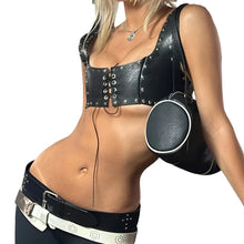 Load image into Gallery viewer, Studded Leather Crop Top
