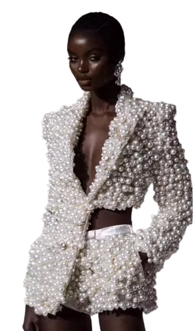 Luxury Irregular Pearl Suit Set-Modern Baby Las Vegas