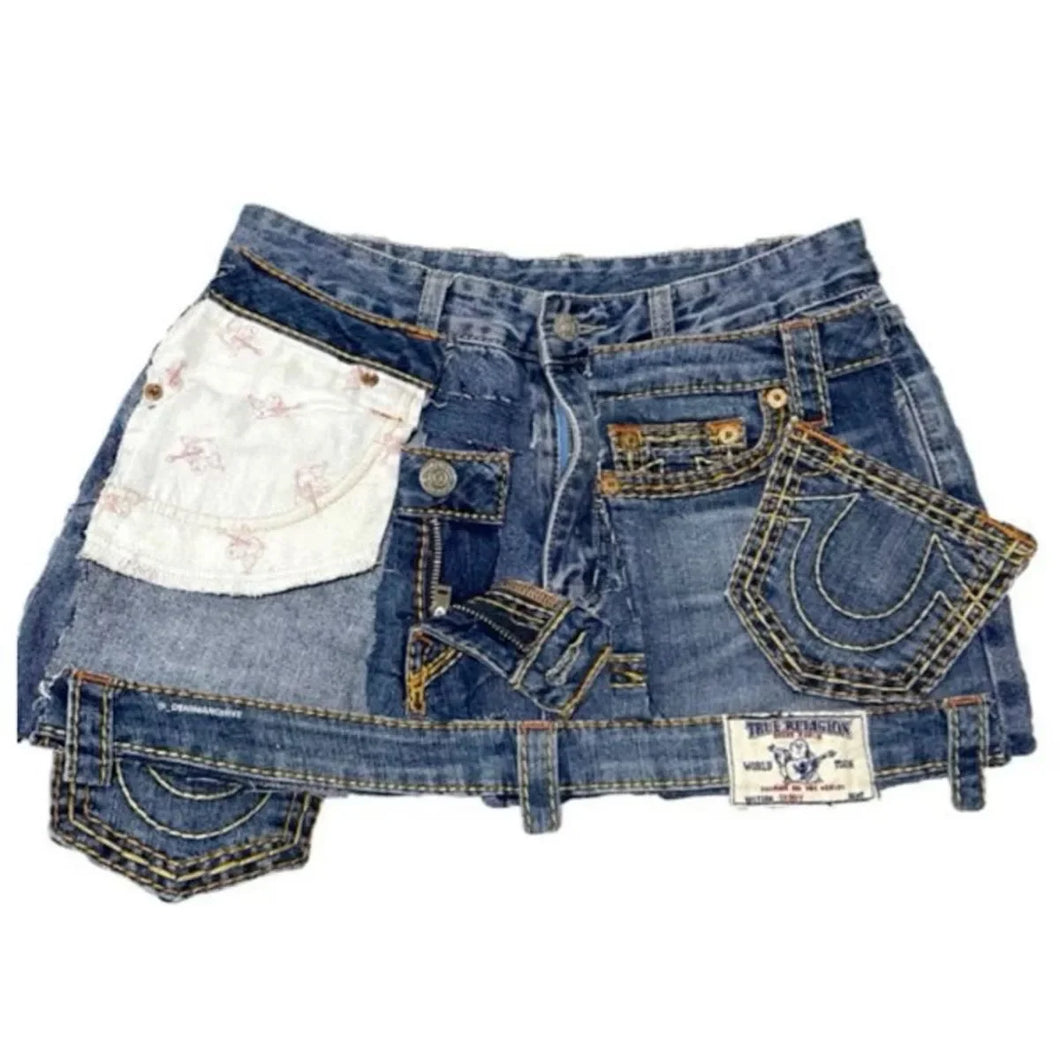Big Pocket Patch Denim Skirt