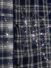 Load image into Gallery viewer, Patch Plaid Crystal Design Shirt
