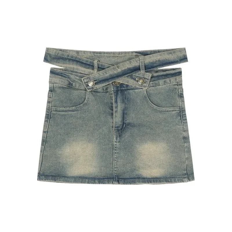 Hollow Out Denim SKirt