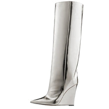 Load image into Gallery viewer, Patent Leather Wedge Boots
