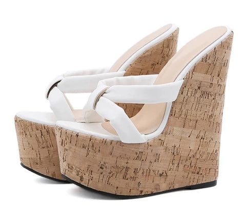 Peep-Toe Wedge Platform Sandals-Modern Baby Las Vegas