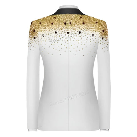 Luxury Satin Beaded Shoulder Tuxedo-Modern Baby Las Vegas