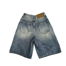 Load image into Gallery viewer, Layered Distressed Denim Shorts
