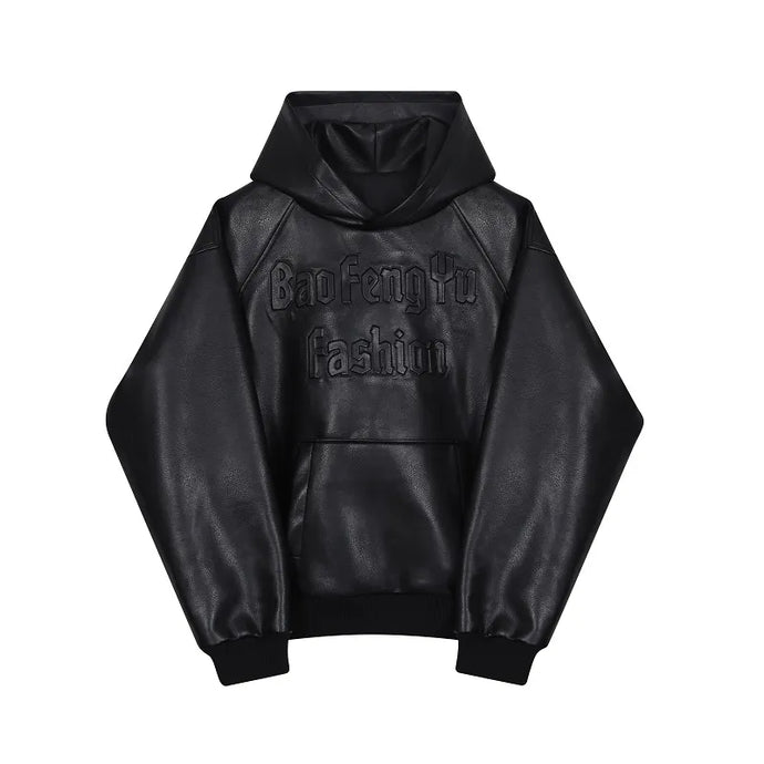 Vintage Leather Letter Hoodie | Modern Baby Las Vegas