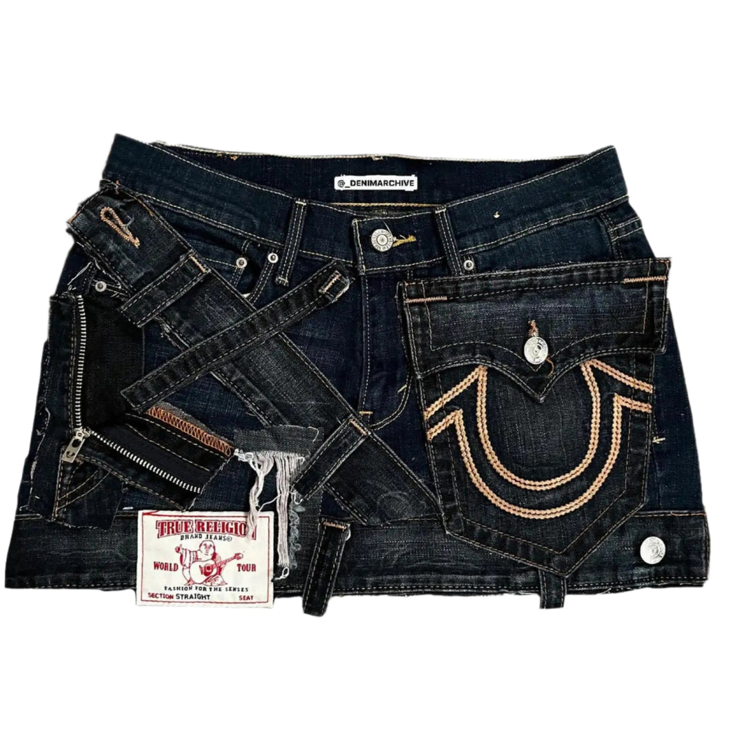 Patch Denim Mini Skirt