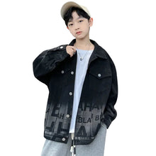 Load image into Gallery viewer, Letter Gradient Denim Jacket
