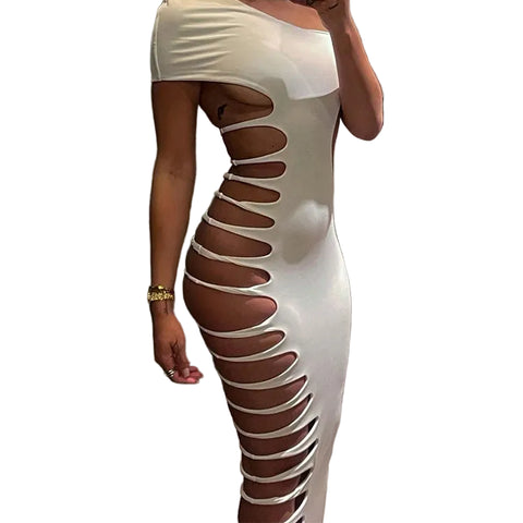 Hollow Out Slit Dress