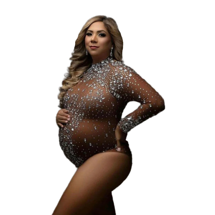 Crystal Mesh Maternity Bodysuit-Modern Baby Las Vegas