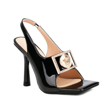 Load image into Gallery viewer, Gold Buckle Square-Toe Sandals
