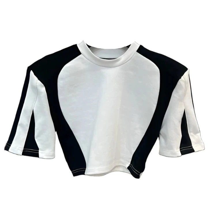 Contrast Patch Crop Top