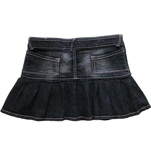 Retro Pink Letter Denim Skirt