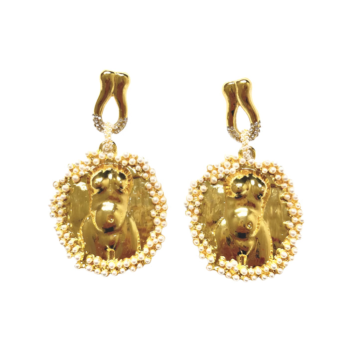 Vintage Figure Alloy Drop Dangle Earrings-Modern Baby Las Vegas