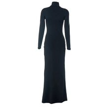Load image into Gallery viewer, Gold Figure Turtleneck Maxi Dress
