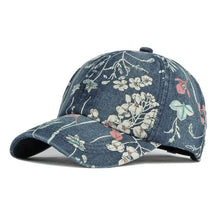 Load image into Gallery viewer, Denim Flower Print  Baseball Cap
