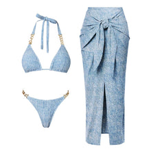 Load image into Gallery viewer, Printed Denim Swimsuit Collection
