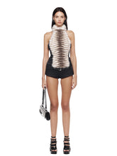 Load image into Gallery viewer, Striped Gradient Fur Halter Top
