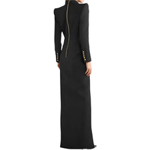 Load image into Gallery viewer, Long Gold Button Blazer Dress
