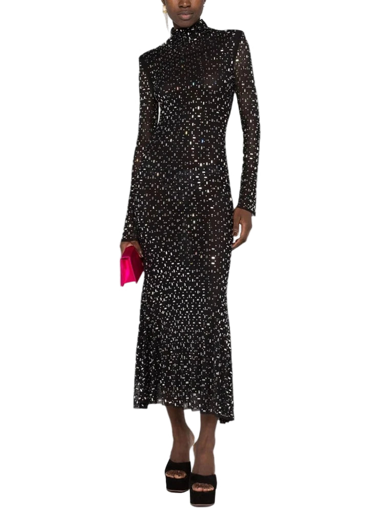 Silver Beaded Crystal Dress-Modern Baby Las Vegas
