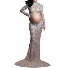 Load image into Gallery viewer, Pearl Beaded Maternity Dress Set
