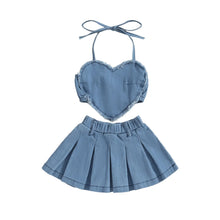 Load image into Gallery viewer, Heart Tank Pleated Skirt Set
