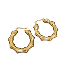 Load image into Gallery viewer, Chunky Bamboo Hoop Earrings
