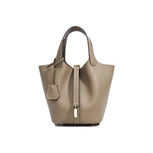 Load image into Gallery viewer, Genuine Leather Bucket Tote Bag
