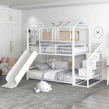 Load image into Gallery viewer, Twin House Bed With Ladder And Slide
