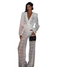 Load image into Gallery viewer, White Drape V-Neck Lace Set
