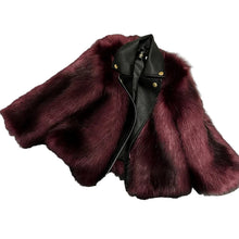 Load image into Gallery viewer, Leather Patch Fur Coat
