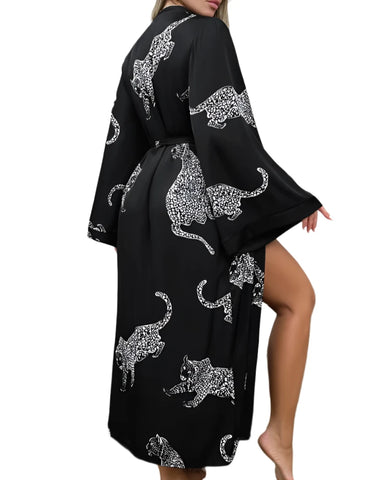 Satin Cheetah Print Robe-Modern Baby Las Vegas