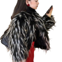 Load image into Gallery viewer, Grey And Black Fur Coat
